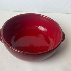Vintage Bright Red Terracotta Clay Fruit Plate Made in Italy 9.5” Diameter